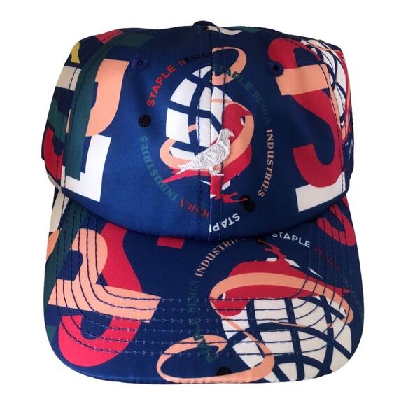 Staple NWT Men’s Streetwear Blue Red Orange Yellow Graphic Snap-Back Hat - Picture 2 of 12